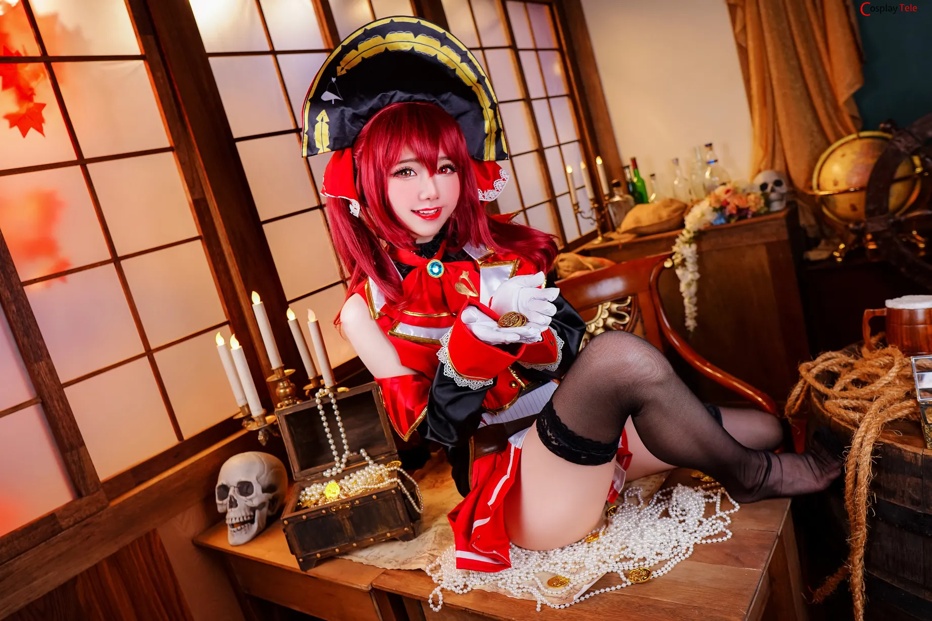  Cosplay Houshou Marine của Sally Dorasnow (Sally多啦雪) khiến fan đứng ngồi không yên